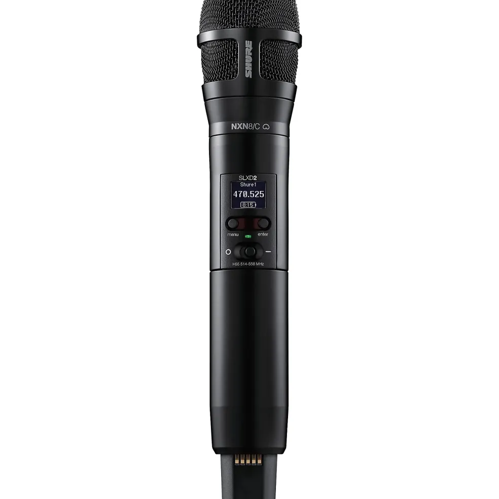 Shure SLXD24/N8C Digital Wireless Handheld Microphone System With Nexadyne 8/C Cardioid Capsule, Band G58: 470-514MHz Band H55 Black