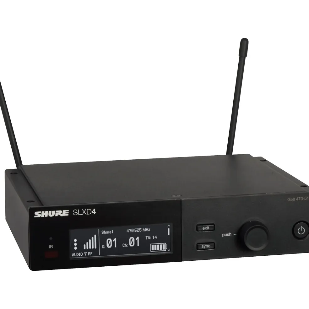 Shure SLXD24/N8C Digital Wireless Handheld Microphone System With Nexadyne 8/C Cardioid Capsule, Band G58: 470-514MHz Band H55 Black