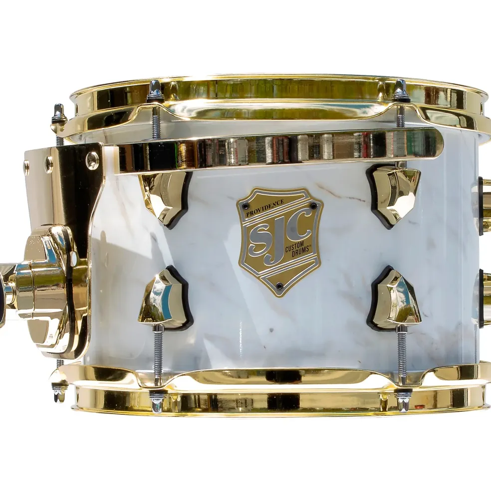 SJC Drums Providence Series Rack Tom Add On with Brass Hardware 7 x 10 in. Calcutta White