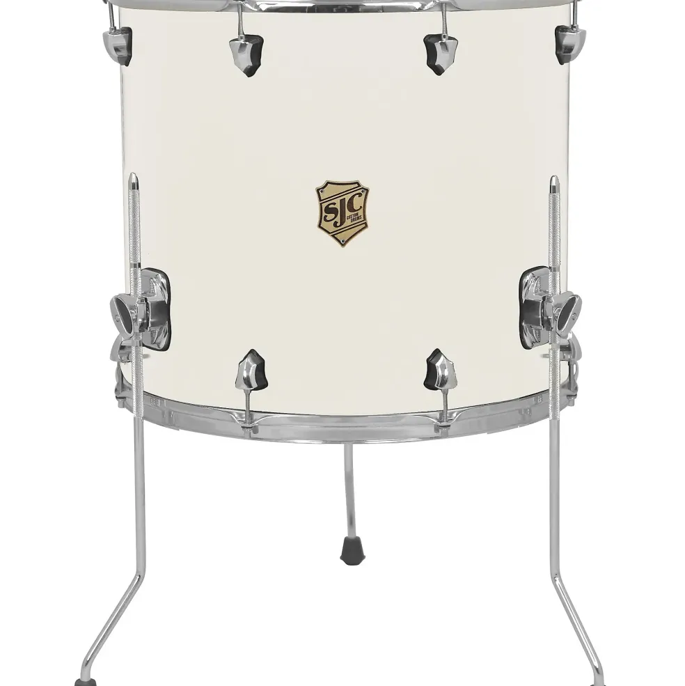 SJC Drums Tour Series Add-On Floor Tom With Chrome Hardware 16 x 18 in. Antique White