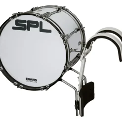 Sound Percussion Labs Birch Marching Bass Drum with Carrier - White 18 x 14 in.