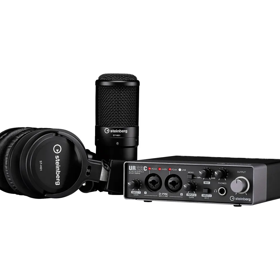 Steinberg UR22C Recording Pack With 2-In/2-Out USB 3.0 Type-C Audio Interface, Microphone & Headphones