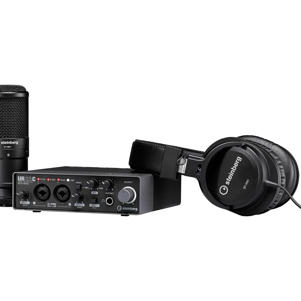 Steinberg UR22C Recording Pack With 2-In/2-Out USB 3.0 Type-C Audio Interface, Microphone & Headphones