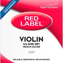 Super Sensitive Red Label Series Violin String Set 4/4 Size, Medium