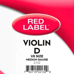 Super Sensitive Red Label Series Violin D String 1/8 Size, Medium