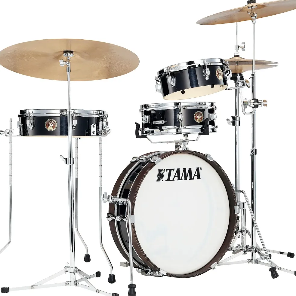 TAMA Club-JAM 4-Piece Pancake Kit With 18" Bass Drum Hairline Black Chrome Shell Hardware