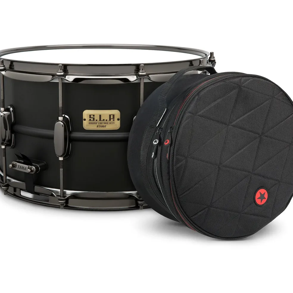 TAMA S.L.P. Big Black Steel Snare Drum With Road Runner Bag
