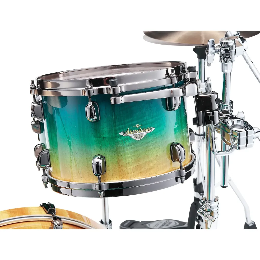 TAMA Starclassic Maple 4-Piece Shell Pack With Chrome Hardware and 22" Bass Drum Blue & White Oyster