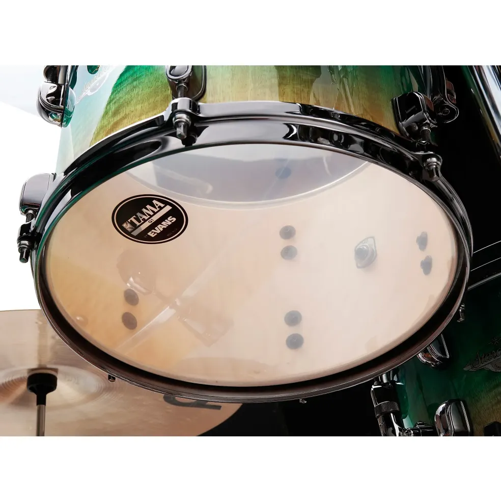 TAMA Starclassic Maple 4-Piece Shell Pack With Chrome Hardware and 22" Bass Drum Blue & White Oyster