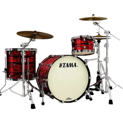 TAMA Starclassic Maple 3-Piece Shell Pack With Black Nickel Shell Hardware and 22" Bass Drum Red Oyster