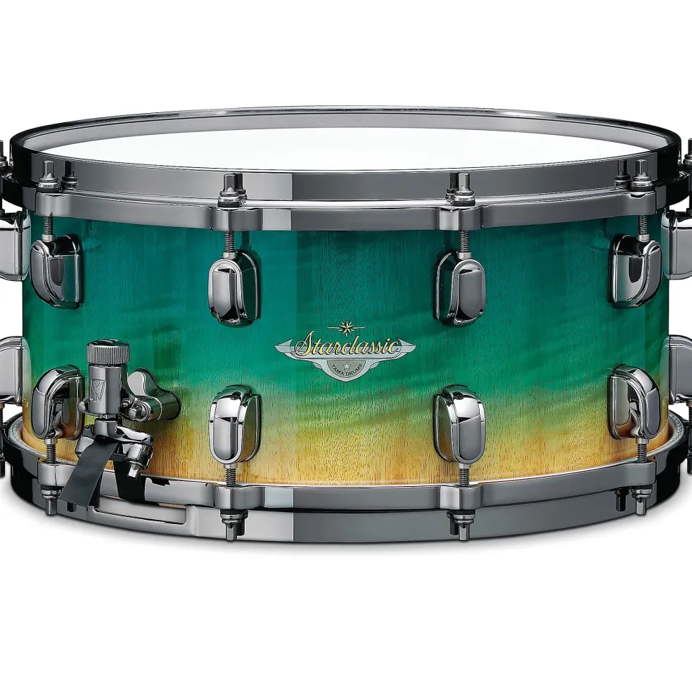 TAMA Starclassic Maple Snare Drum With Black Nickel Shell Hardware 14 x 6.5 in. Marine Shoreline Movingui Fade