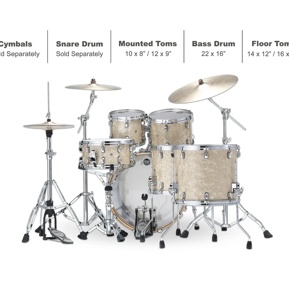 TAMA Starclassic Walnut/Birch 5-Piece Shell Pack with 22" Bass Drum Vintage Marine Pearl