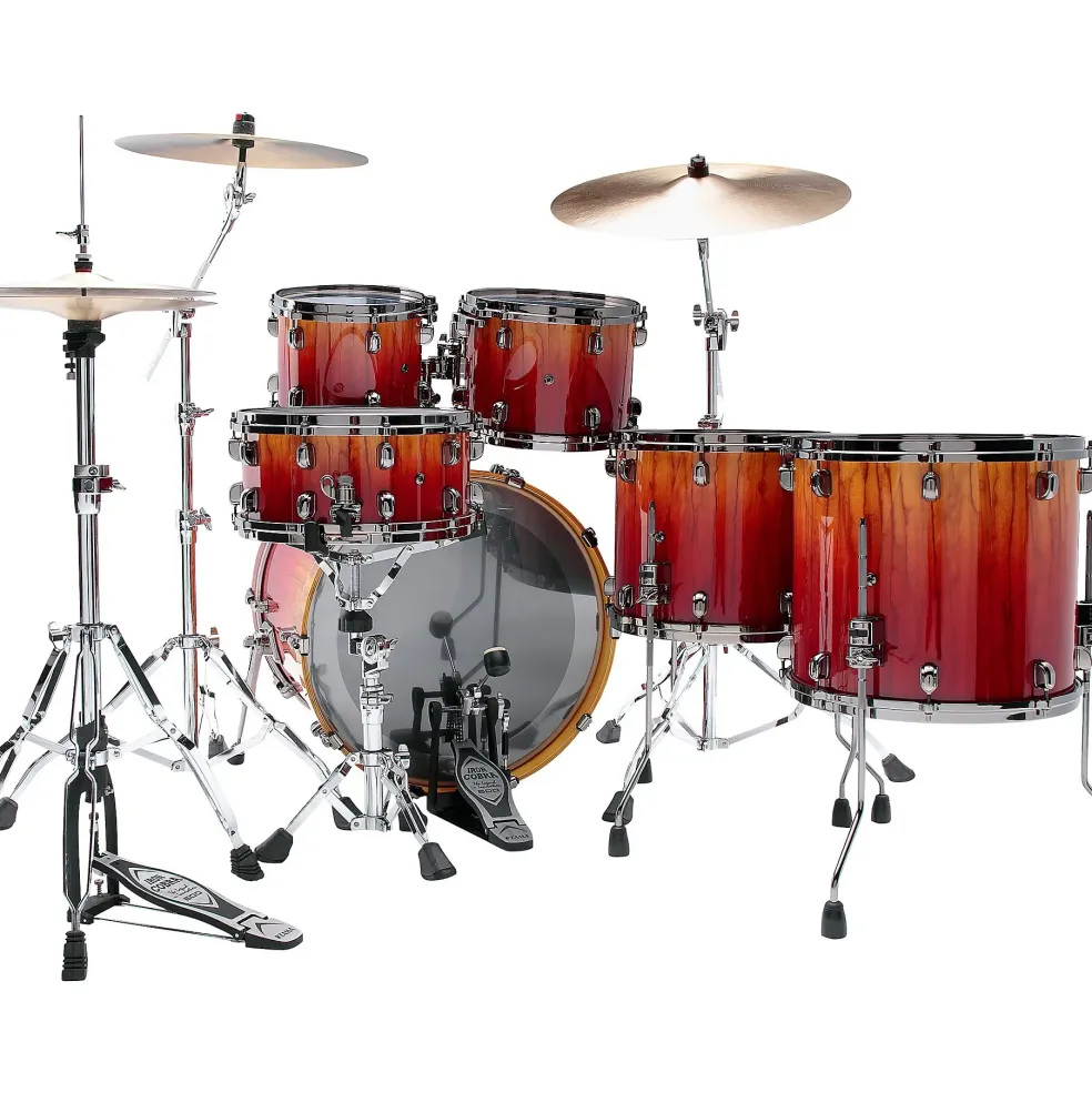 TAMA Starclassic Walnut/Birch 5-Piece Shell Pack With 22" Bass Drum Vermillion Bosse Fonce Fade