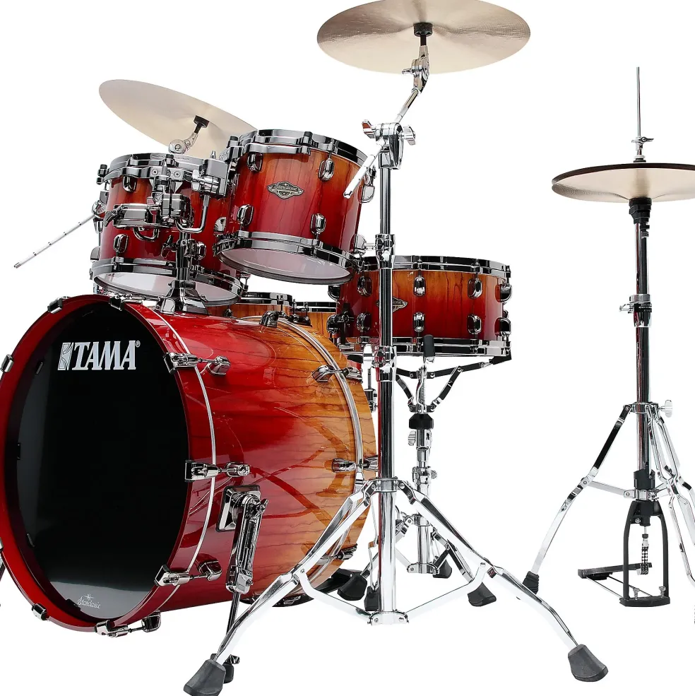 TAMA Starclassic Walnut/Birch 5-Piece Shell Pack With 22" Bass Drum Vermillion Bosse Fonce Fade