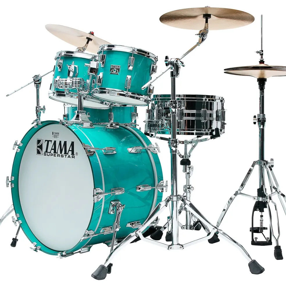 TAMA 50th Limited Superstar Reissue 4-Piece Shell Pack With 22" Bass Drum Aqua Marine