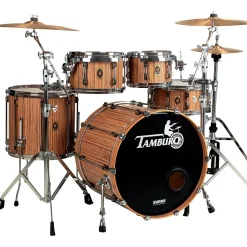 TAMBURO Opera Series 5-Piece Stave-Wood Shell Pack With 22" Bass Drum Zebrano