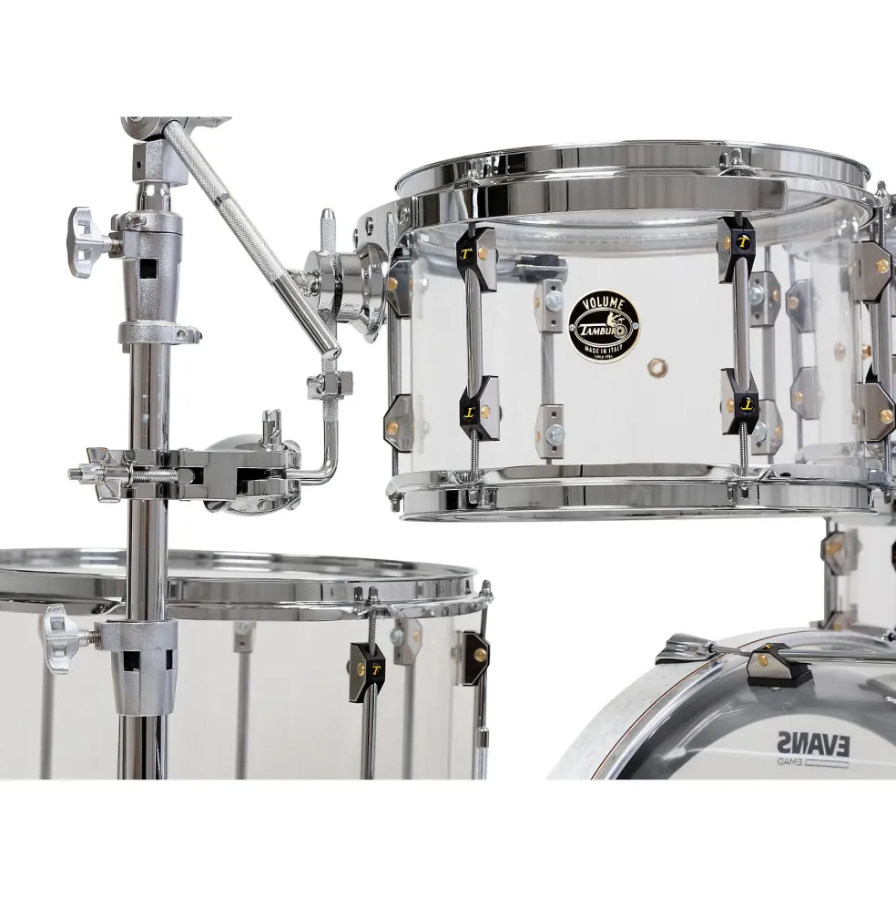 TAMBURO Volume Series 5-Piece Seamless-Acrylic Shell Pack With 22" Bass Drum Clear