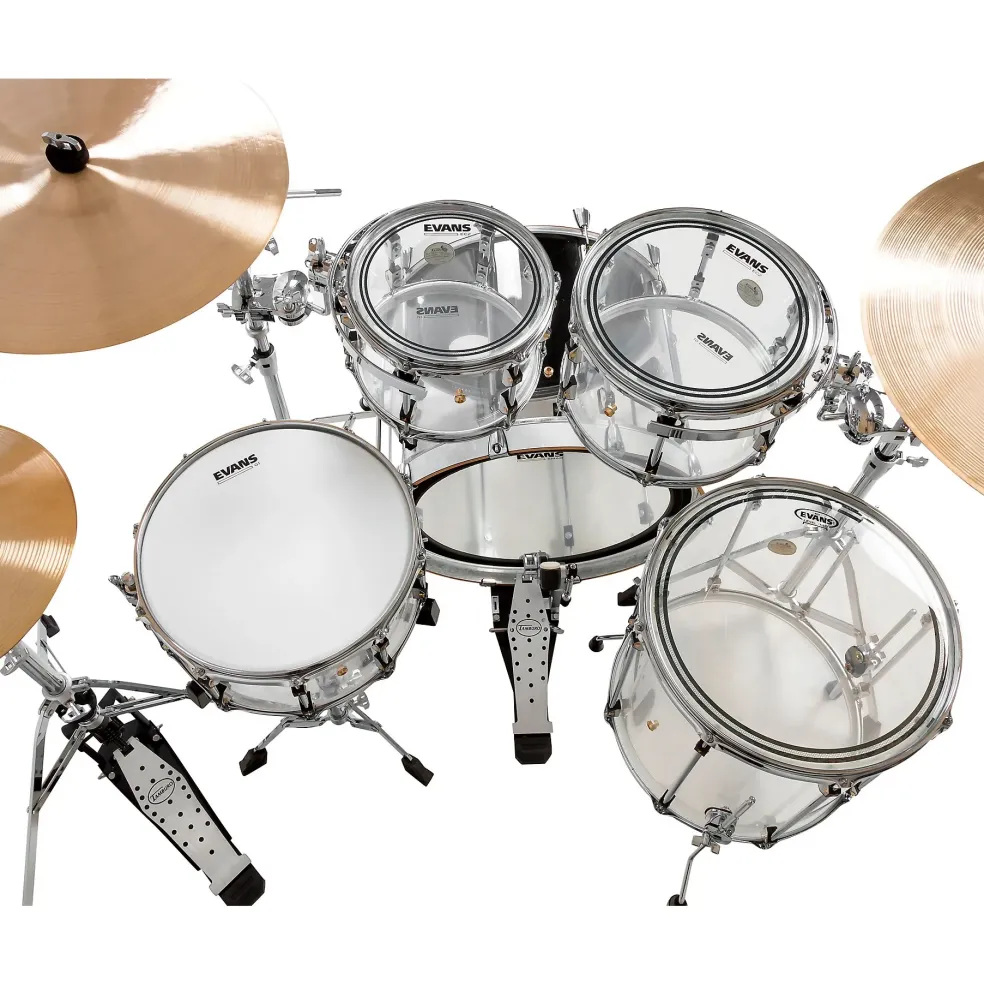 TAMBURO Volume Series 5-Piece Seamless-Acrylic Shell Pack With 22" Bass Drum Clear