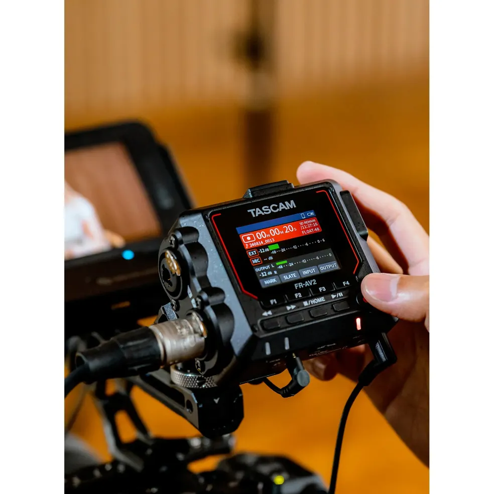 TASCAM FR-AV2 Compact 32-Bit Field Recorder & Timecode Generator with AK-BT2 Bluetooth Adapter