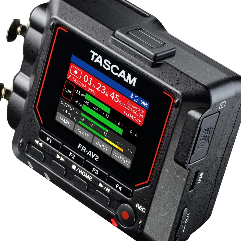 TASCAM FR-AV2 Compact 32-Bit Field Recorder & Timecode Generator with AK-BT2 Bluetooth Adapter