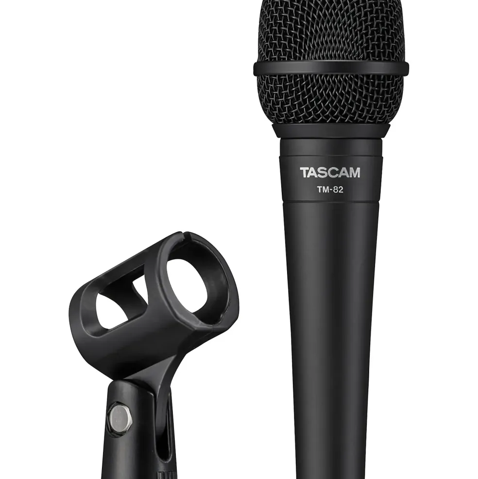 TASCAM TM-82 Dynamic Microphone for Recording Vocals and Instruments Black