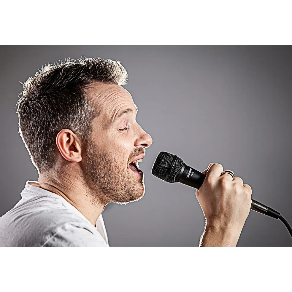 TASCAM TM-82 Dynamic Microphone for Recording Vocals and Instruments Black