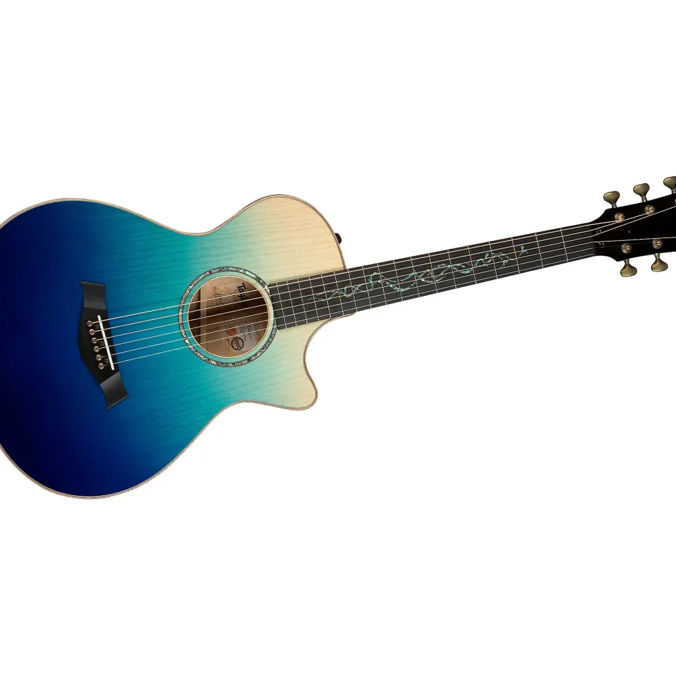 Taylor Custom All Urban Ash 12-Fret Grand Concert Acoustic-Electric Guitar Ombre Blue