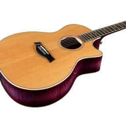 Taylor Custom Sitka Spruce-Flamed Maple Grand Auditorium Acoustic-Electric Guitar Lilac Wine