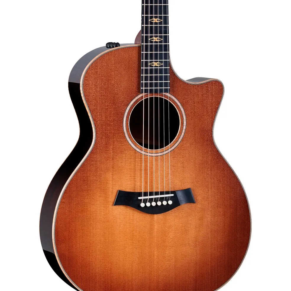 Taylor Custom Torrefied Sitka Spruce-East Indian Rosewood Grand Auditorium Acoustic-Electric Guitar Wild Honey Burst