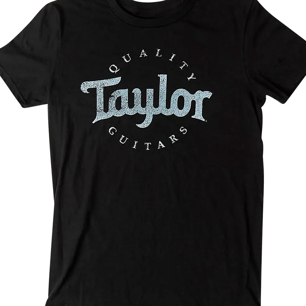 Taylor Distressed Logo T-Shirt X Large Black