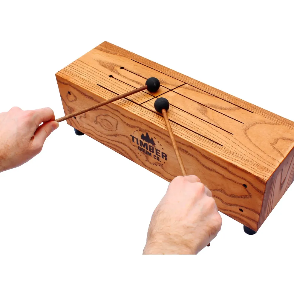 Timber Drum Company Slit Tongue Log Drum with Mallets