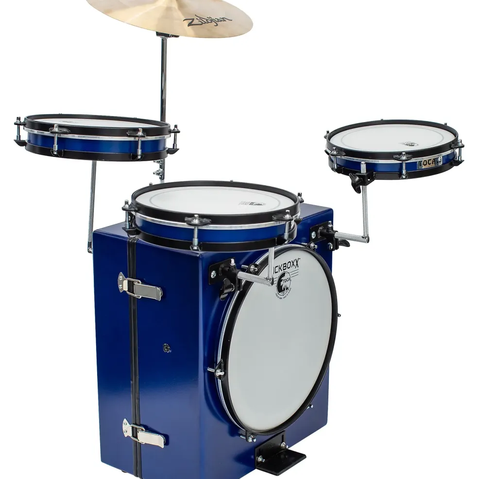 Toca KickBoxx Pro Suitcase Drum Set Cobalt Blue