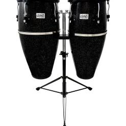 Toca Players Series Fiberglass Congas With Double Conga Stand 10 and 11 in. Black Sparkle