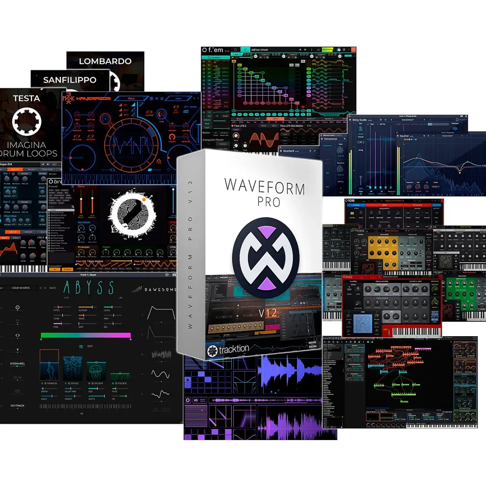 Tracktion Waveform Pro 12 + Studio Content Software Bundle - Upgrade from Waveform Pro 11