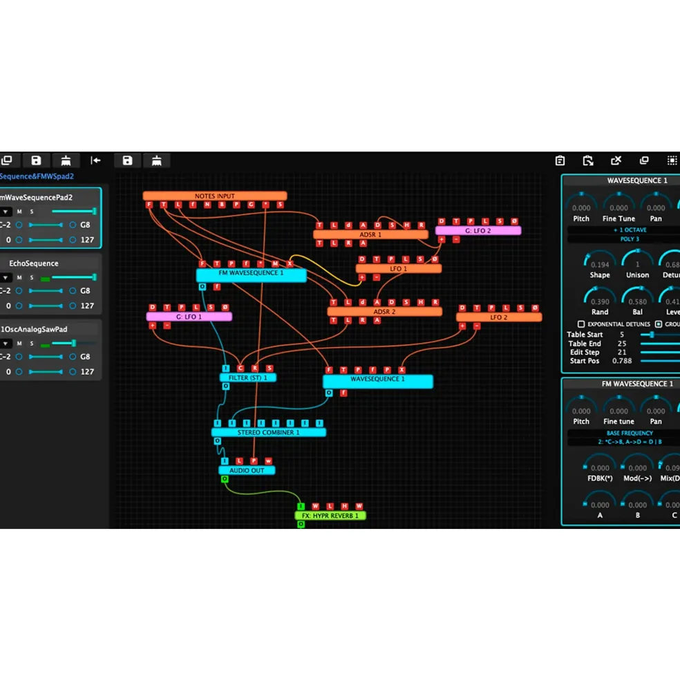 Tracktion Wavesequencer Hyperion Modular Synth Plug-In