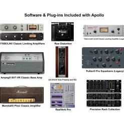 Universal Audio Apollo Solo Thunderbolt With Harbinger Studio Monitor Pair, Stands & Cables SM508