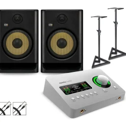 Universal Audio Apollo Solo Thunderbolt with KRK ROKIT G5 Studio Monitor Pair (Stands & Cables Included) ROKIT 8