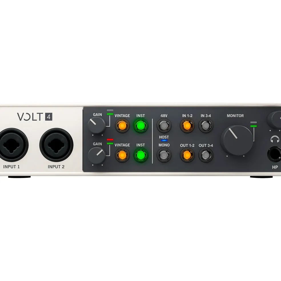 Universal Audio Volt 4 with KRK ROKIT G5 Studio Monitor Pair (Stands & Cables Included) ROKIT 5