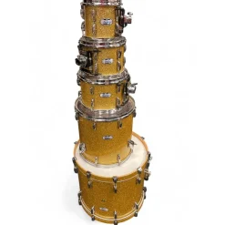 Used 2019 Pearl 5 Piece MASTER MAPLE COMPLETE BOMBAY GOLD SPARKLE Drum Kit