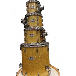 Used 2019 Pearl 5 Piece MASTER MAPLE COMPLETE BOMBAY GOLD SPARKLE Drum Kit