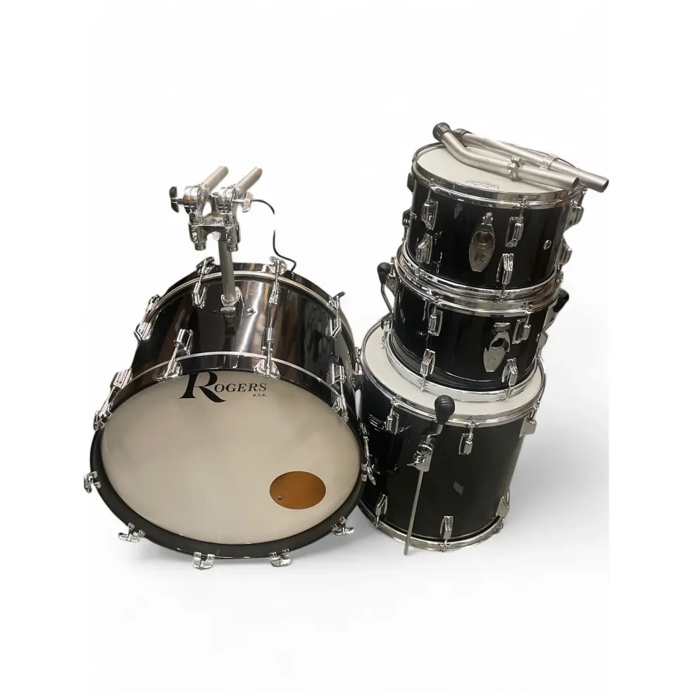 Used 1970 Rogers 4 Piece DRUMS Black Onyx Drum Kit