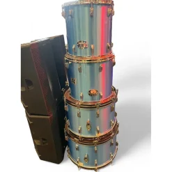 Used 1981 Rogers 9 Piece STUDIO TEN Metallic Blue Drum Kit