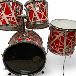 Used 1984 TAMA 4 piece SWINGSTAR VAN HALEN WRAP RED AND WHITE Drum Kit
