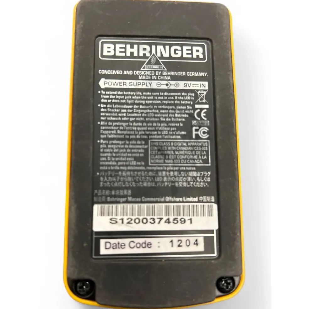 Used Behringer Ultra Bass Chorus BUC400 Bass Effect Pedal