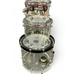 Used DW 3 piece Design Series Acrylic Clear Drum Kit