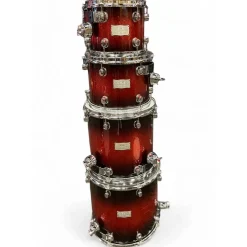 Used Mapex 6 Piece SATURN III Red to Black Fade Drum Kit