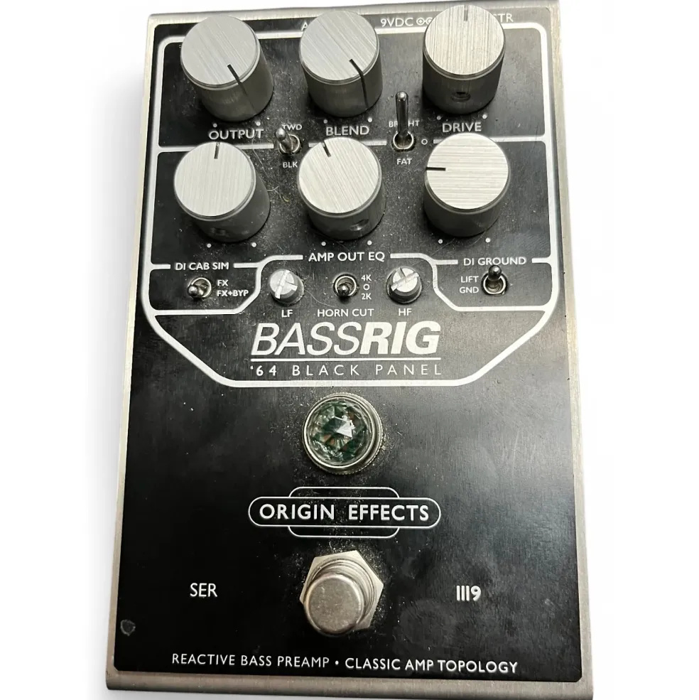 Used Origin Effects BassRIG ’64 Black Panel Bass Preamp & Overdrive Bass Effect Pedal