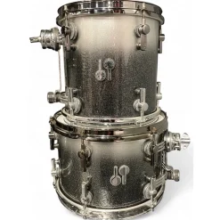 Used SONOR 4 Piece SQ2 Silver to Black Sparkle Fade Drum Kit