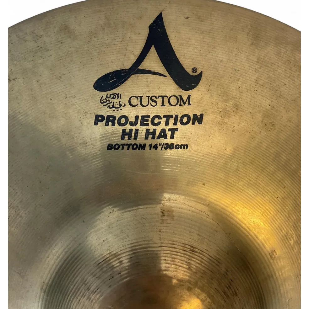Used Zildjian 14in A CUSTOM PROJECTION HI HAT BOTTOM Cymbal