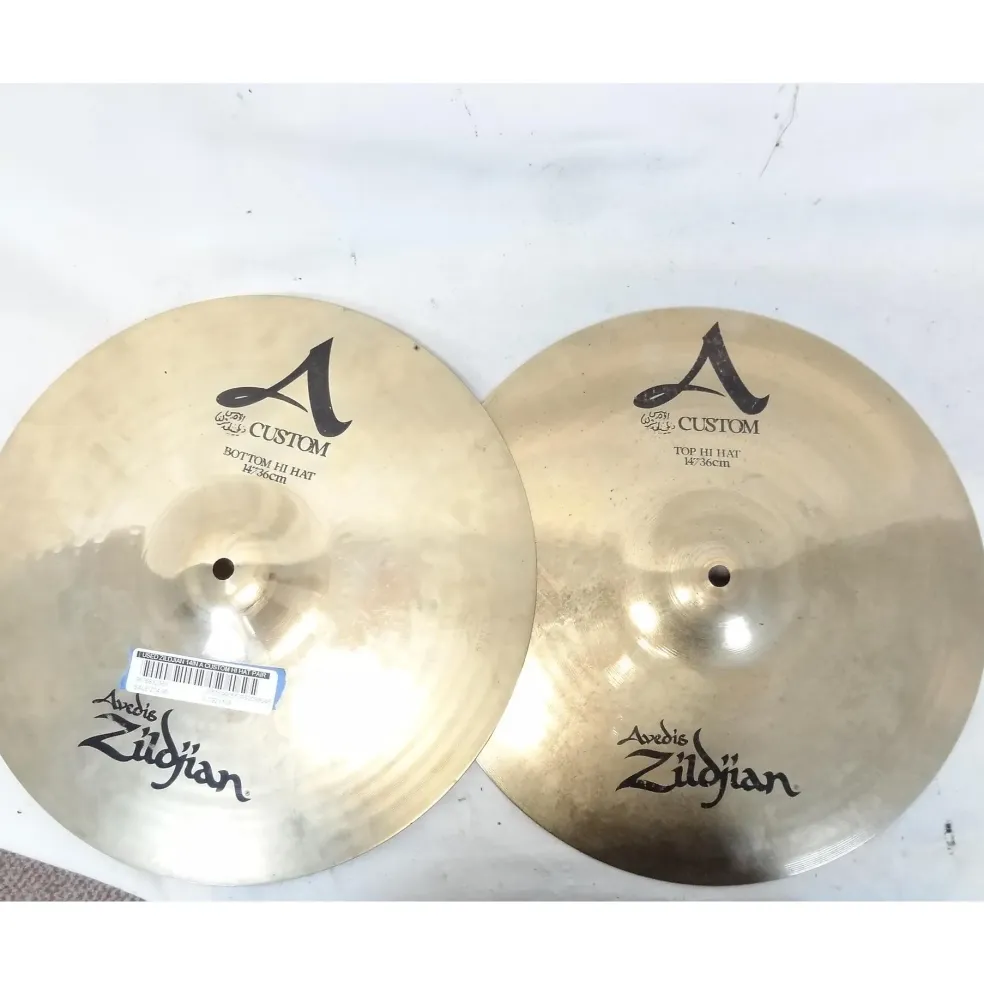 Used Zildjian 14in A Custom Hi Hat Pair Cymbal